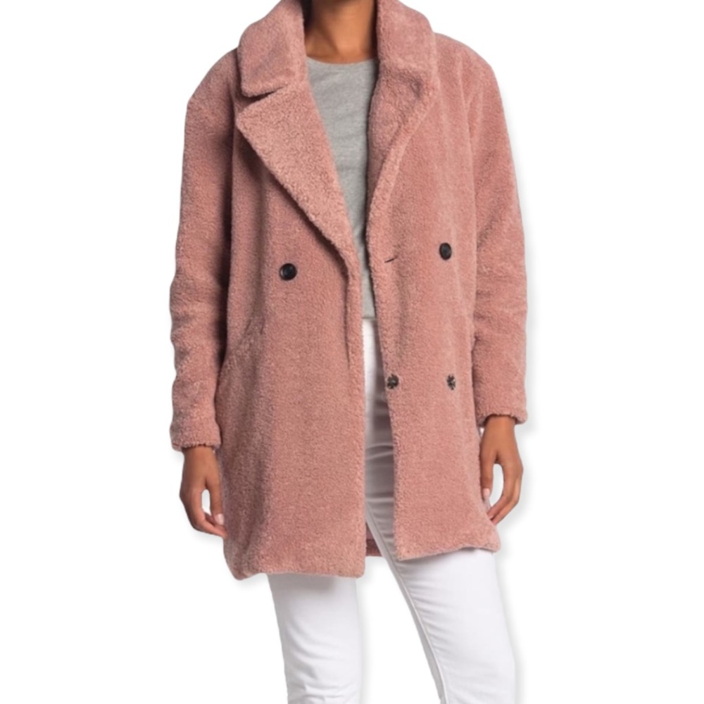 Lucky Brand Blush Shearling Teddy Coat